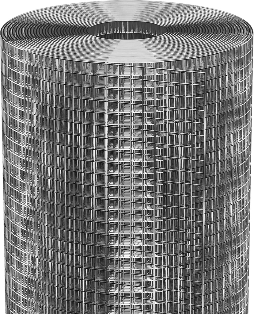 Dynabyte Hardware Cloth 1/2 inch 24 x 100 ft 19-Gauge Galvanized Welding Welded Chicken Wire Fencing, Chicken Coops, Rabbit Hutches, Tree Guard, Chicken Wire Mesh Roll, Gopher Mesh