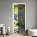 No-Drill Retractable Screen Door with Aluminum Frame,Customizable Size Sliding Screen Door, Low Track & Keep Out Bugs Folding Door for Bedroom,Patio,Front Door (White)