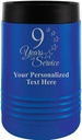 Custom Beverage Holder, 12 oz Blue Personalized 9 Years Of Service Insulated Can Cooler Prime