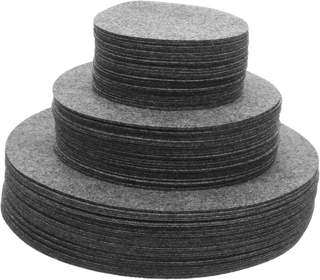 STOBAZA 144pcs Soft Felt Plate Dividers for Cabinet Round Dish Storage Protectors Pads Pot and Pan Protectors for Stacking Plate Separators for Dishes Felt Storage Dividers