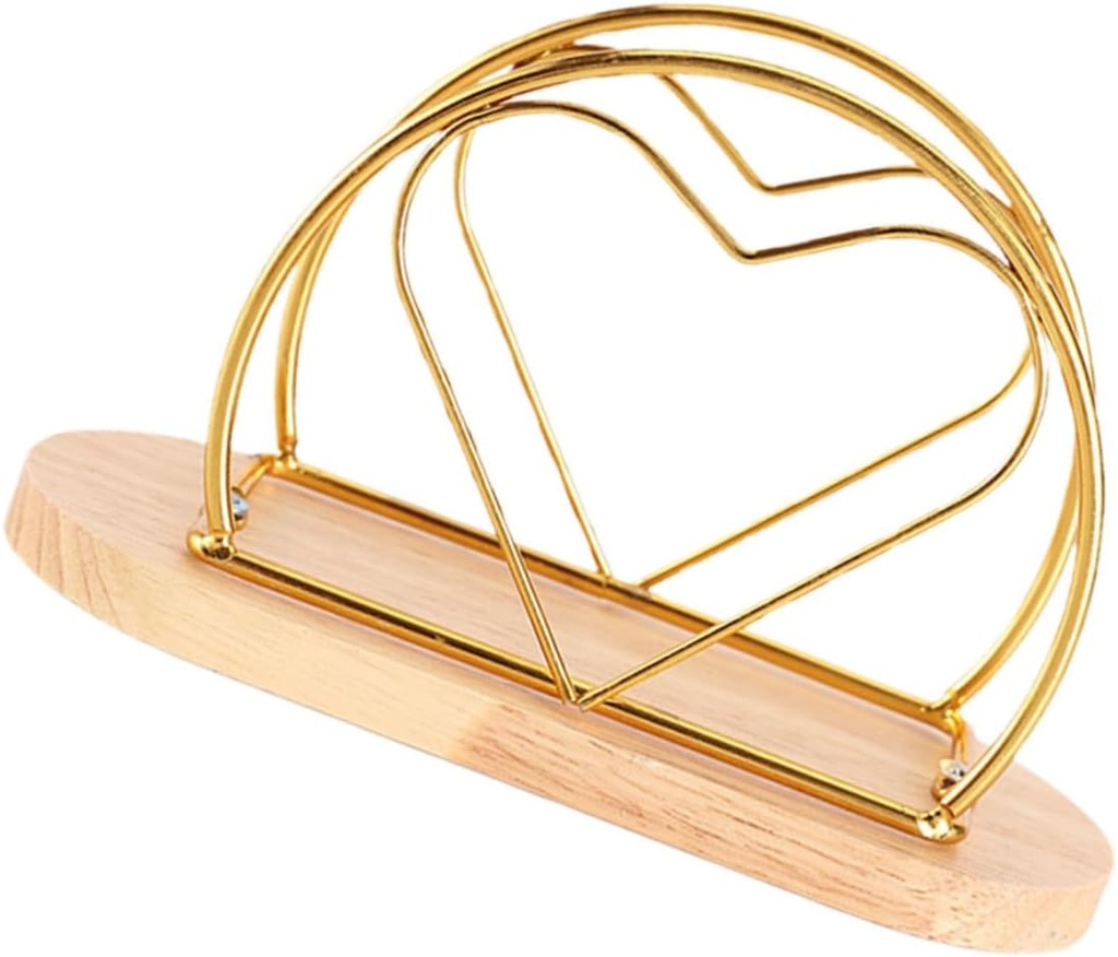 Elegant Napkin Holder with Wooden Base and Heart Design for Tabletop Storage Chic Napkin Dispenser for Home Bar Restaurant Office