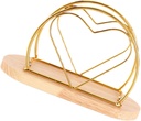 Elegant Napkin Holder with Wooden Base and Heart Design for Tabletop Storage Chic Napkin Dispenser for Home Bar Restaurant Office