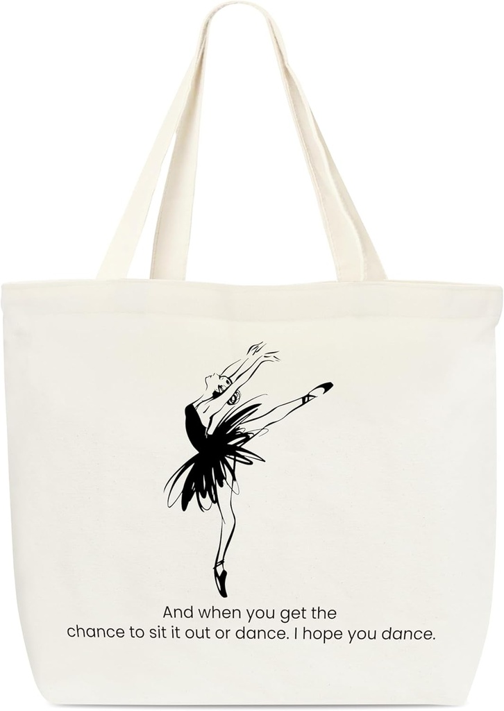 Canvas Tote Bag, Dancer Tote Bag, Appreciation Gift, Inspirational Tote Bag, Ballerina Tote, Reusable Grocery Shopping Bag, Library Shoulder Bag For Ballerina Dance Lover Women Sister Friends C(19)