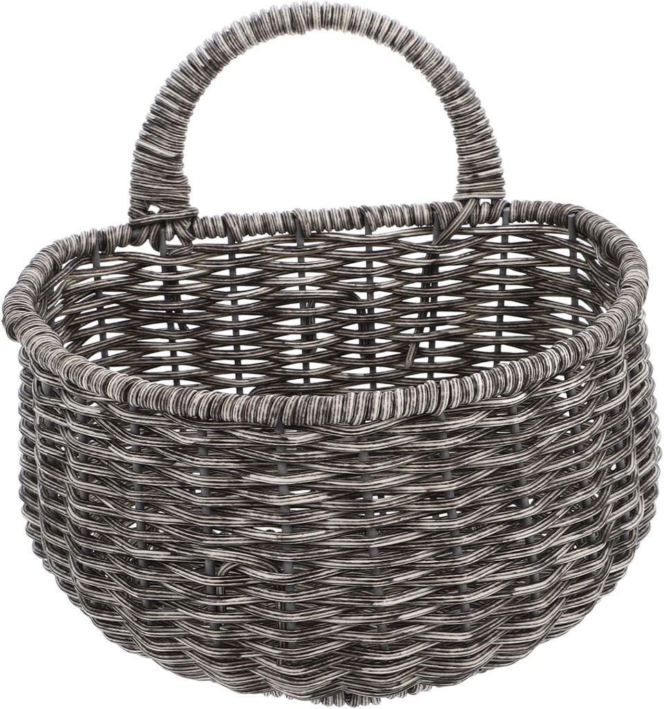 Wall Hanging Wicker Basket Kitchen Storage Basket Organizer for Flowers Vegetables Fruits