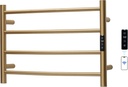 Electric Towel Rack with Voice Control for Alexa & Google Home,TUYA - Wall-Mounted Bathroom Heating Towel Warmer,Plug-in,Stainless Steel Material,16.54x23.62x5.51 in,Gold，4 Bars