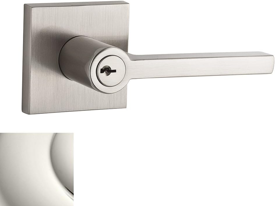 Baldwin ENSQUCSR141 Square Single Cylinder Keyed Entry Door Lever Set with Conte
