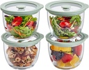 Glass Meal Prep Bowls Set - Leakproof Lids, Microwave & Dishwasher Safe 13 oz (4-Pack) Perfect for Meal Prepping, Portion Control, and On-the-Go Lunches BPA-Free