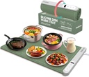 Food Warming Mat - Day Gifts & Kitchen Gadget, Electric Warming Tray with 6 Heat Settings,6 Timers,Graphene Rapid Heating, Portable & Rollable,Easy Clean-Food Warmers for Parties, Buffets & Daily Use