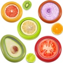 5 Pcs Avocado Saver and Tomato Holder Set of 5 Reusable Storage Containers for Fridge Silicone Fruit and Vegetable Anti-Oxidation Storage Box Ideal for Garlic, Onions, Lemons, and Potatoes