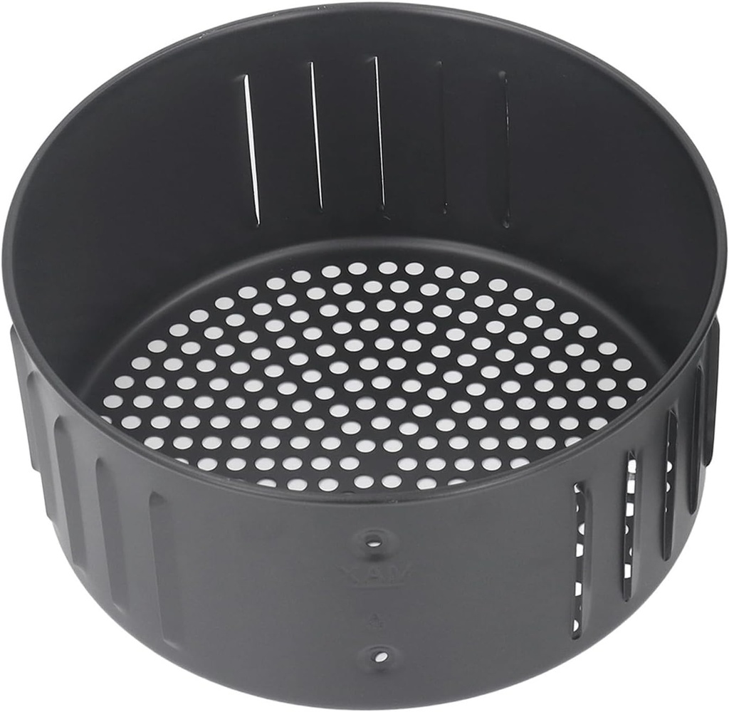 Air Fryer Basket, 2.6l Universal Air Fryer Tray Steel Reusable Air Fryer Parts Non Stick Air Fryer Replacement Basket Air Fry Basket for Frying Baking Grilling Black