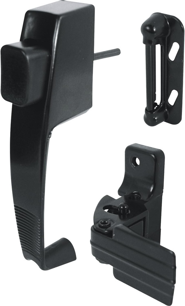 Prime-Line MP5071 Push Button Latch with Tie Down, Black (1 Set)