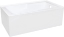 Aqua Eden VTAM6032R22S 60-Inch Acrylic 2-Wall Corner Alcove Tub with Corner Apron, Right Hand Drain Hole, White