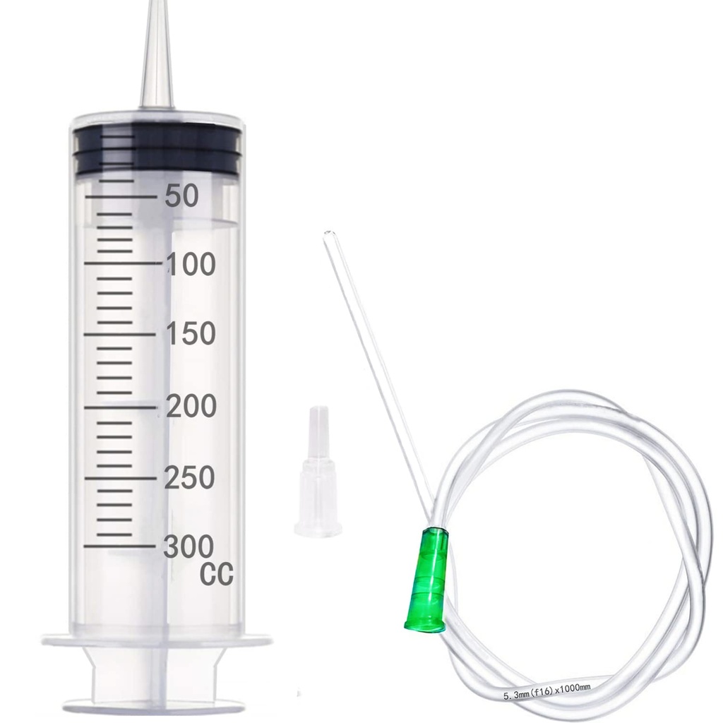 300ml Large Plastic Syringe with 3.28 Feet Handy Tubing for Scientific Labs, Watering, Refilling, Filtration, Motoring Application, Set of 1
