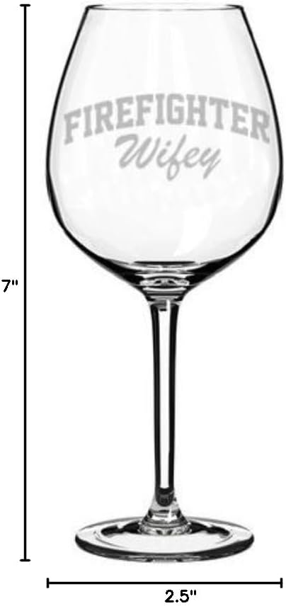 Wine Glass Goblet Firefighter Wife Wifey (20 oz Jumbo)