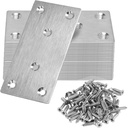 100 x 50 x 2mm Flat Straight Brace Bracket, Masendelk Silver Flat Mending Plate Stainless Steel Fixing Corner Brace for Wood Furniture (4 x 2 Inch, 6 Pcs)