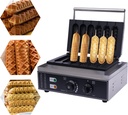 6pcs Waffle Stick Maker, 2 Type Stainless Steel Waffle Stick Maker Corn Hot Dog Waffle Maker Machine Non-Stick Waffle Irons 50-300℃ Temp Control for Home Commercial Use