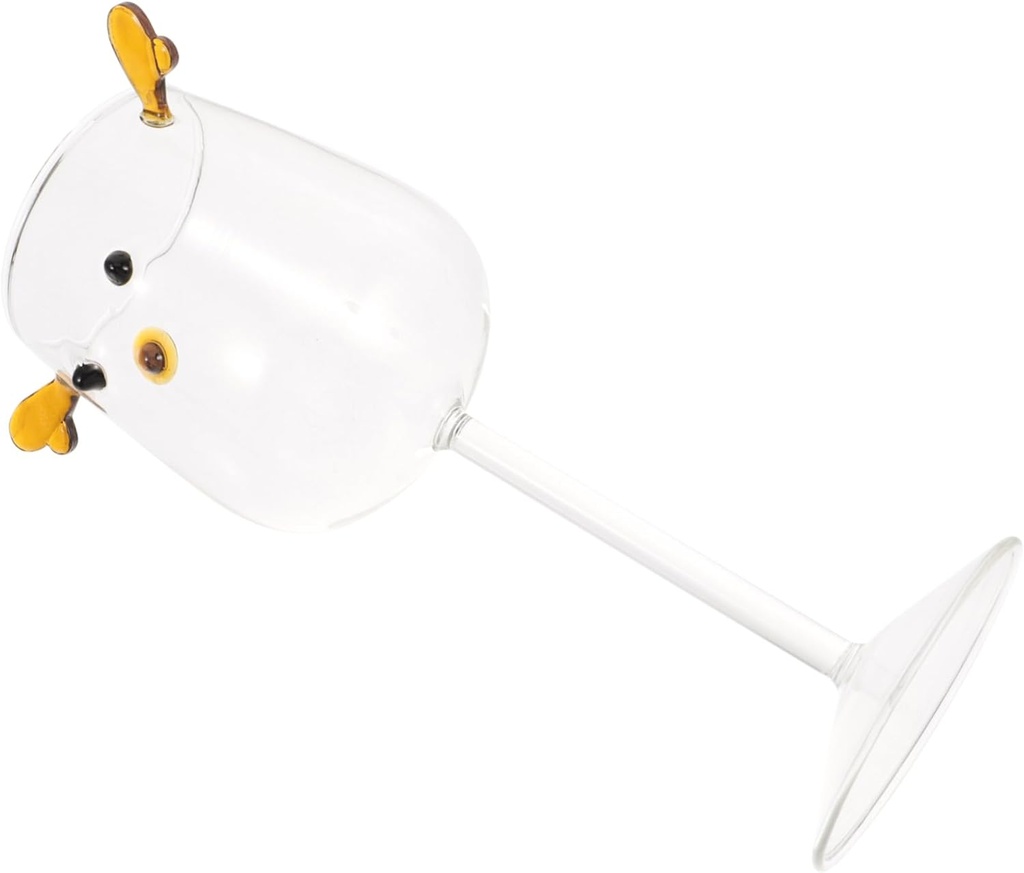 Mobestech Cartoon Antler Glass Coffee Cup Heat Resistant Tumbler for Water Tea and Iced Beverages for Home Bar Shop Use