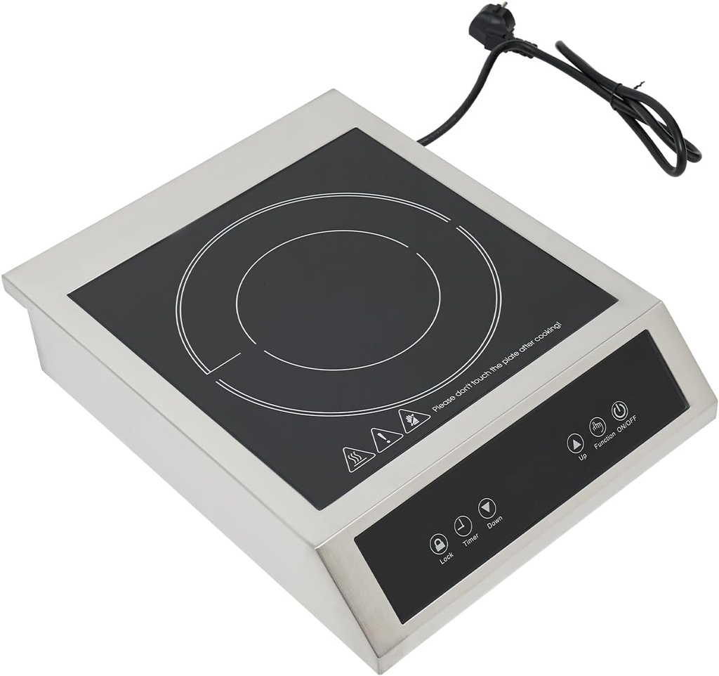 Induction Cooktop with Digital Display and Child Lock, Timer Function (0-3 Hours), Temperature Range140-518°F & Power Range 200-3500W, Portable Induction Cooktop Burner for Home Kitchen