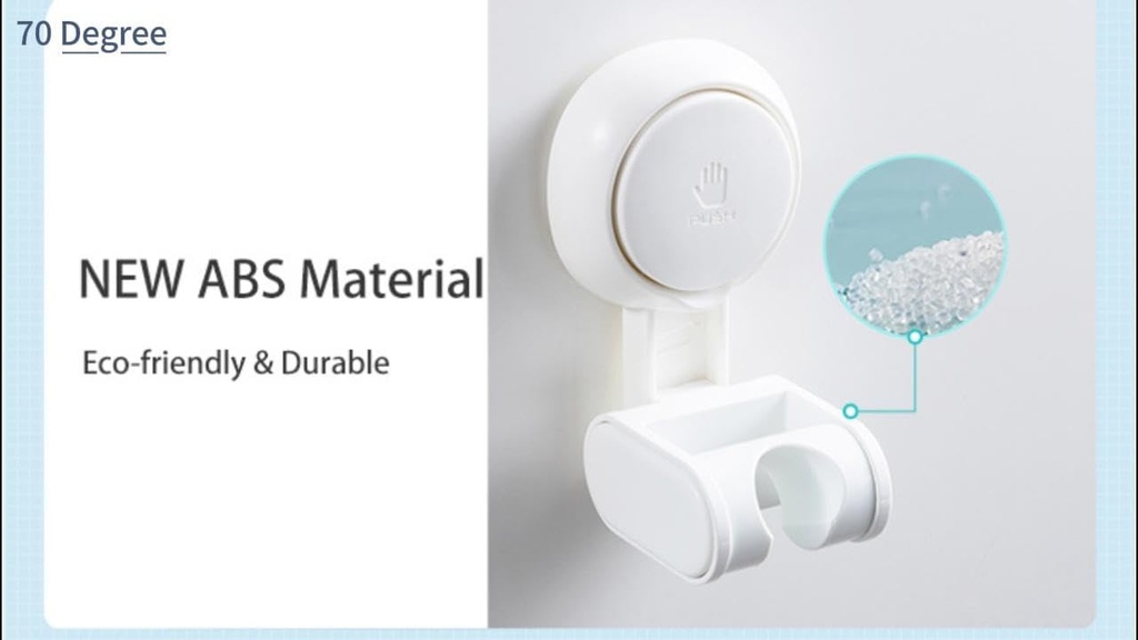 Adjustable Shower Head Holder Wall Mount-Heavy Duty Removable Adhesive, 6.6lb Weight Capacity, Suction Cup Handheld Shower Holder for Tile/Glass/Walls, No Drill Sprayer & Wand Bracket (Universal Fit)