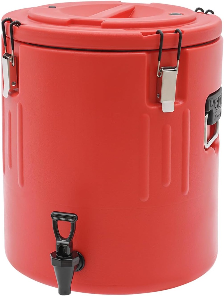 Insulated Beverage Dispenser 15.5 L/4 Gal, Stainless Steel Ice and Hot Drink Containers 0-100℃/32-212°F Portable Water Cooler Hot Water Dispenser, for Camping, Parties, and Sports (11.02 * 13.98in)