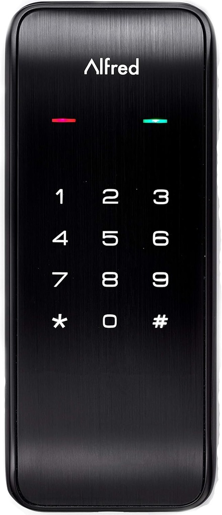 Alfred DB2 Smart Door Lock Deadbolt Touchscreen Keypad, Pin Code + Bluetooth, Up-to 20 Pin Codes (Black)