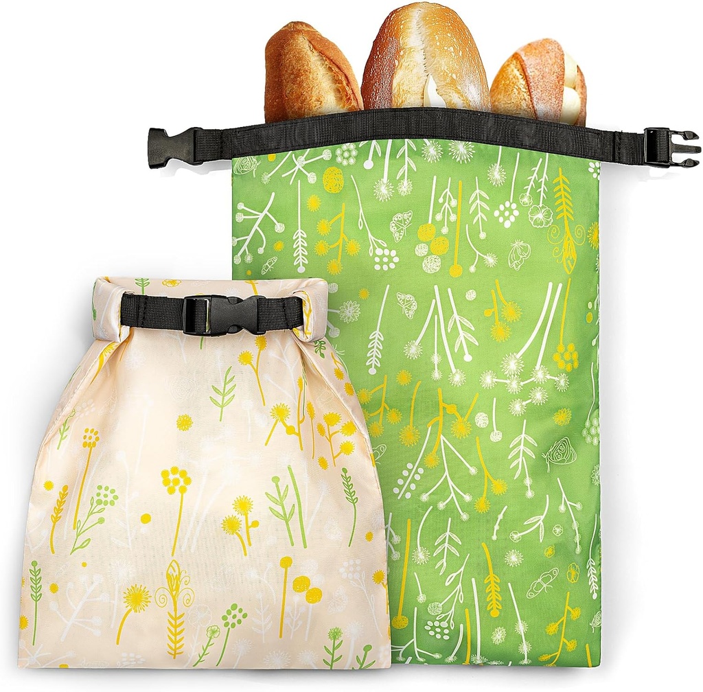2 Pack Bread Bags, Reusable Zipper Sourdough Storage for Homemade Bread, Large Freezer Bag to Keep Foods Fresh