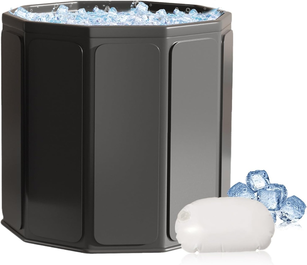 YYW Portable Ice Bath Tub for Adult Cold Plunge PVC Collapsible Tub, 31.5x27.5in, Dark gray (31.5 * 27.5 * 27.5 in)