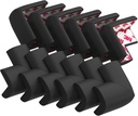 12 Pack Soft Corner Protector Baby Proofing Edge and Corner Guards, Safety Pre-Taped Rubber Foam Furniture Bumper for Fireplace, Table, Stair, Cabinet (Black)