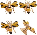 haowei Bee knobs Cabinet Knob 4 Pcs Elegant Bee Pull Drawer Dresser Wardrobes Door Knob Handle Furniture Hardware Kitchen Cupboard Decorative Accessories (Bee)