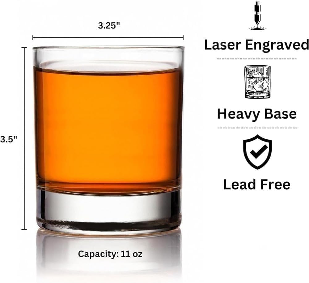 Personalized Photo Engraved Whiskey Glass, Whiskey Glass With Photo, Laser Etched, Gift For Dad, Fathers Day, Birthday, Christmas