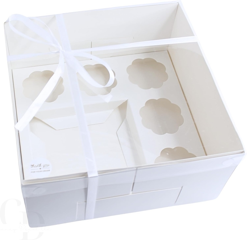 10 pack- Bento Box, Cupcake and cake box, 5 cupcake cavity space and 1 4-5in cake slot