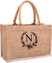 Initial Jute Tote Bags for Women, Thank You Gifts for Birthday, Wedding, Beach, Appreciation Gifts for Teacher