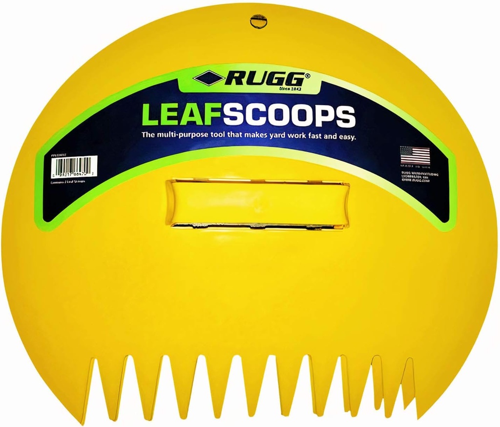 Rugg Original Leaf Scoops, Large Size Hand Rake Claws for Debris & Yard Waste Pick Up, Yellow, (One Pair)