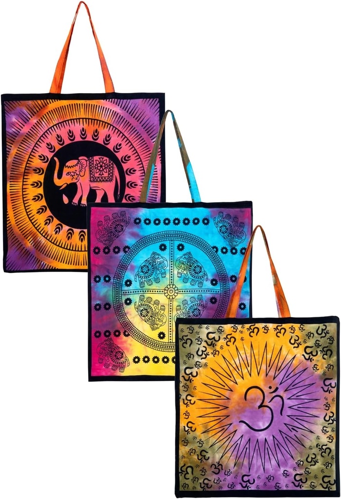 Decorative Shopping Bags, Foldable Grocery Eco-friendly 100% Cotton Cloth Totes, Birthday and Christmas Gift Bags