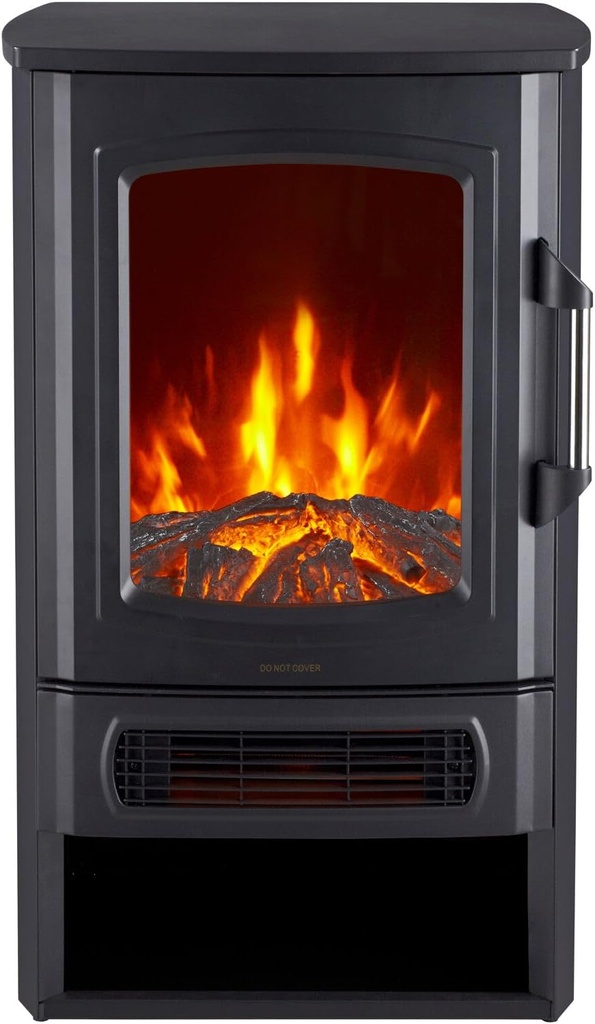 Cambridge 3 Panel Freestanding Electric Fireplace with Remote Control, Realistic Flame Indoor Space Heater with 3 Viewing Panels for Living Room, Bedroom, Basement