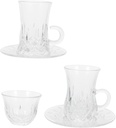 1set Elegant Turkish Coffee Cup Set Saucer Artistic Gourd Design for Hot Drinks for Tea Lovers and Special Occasions Small European Glass Drinkware