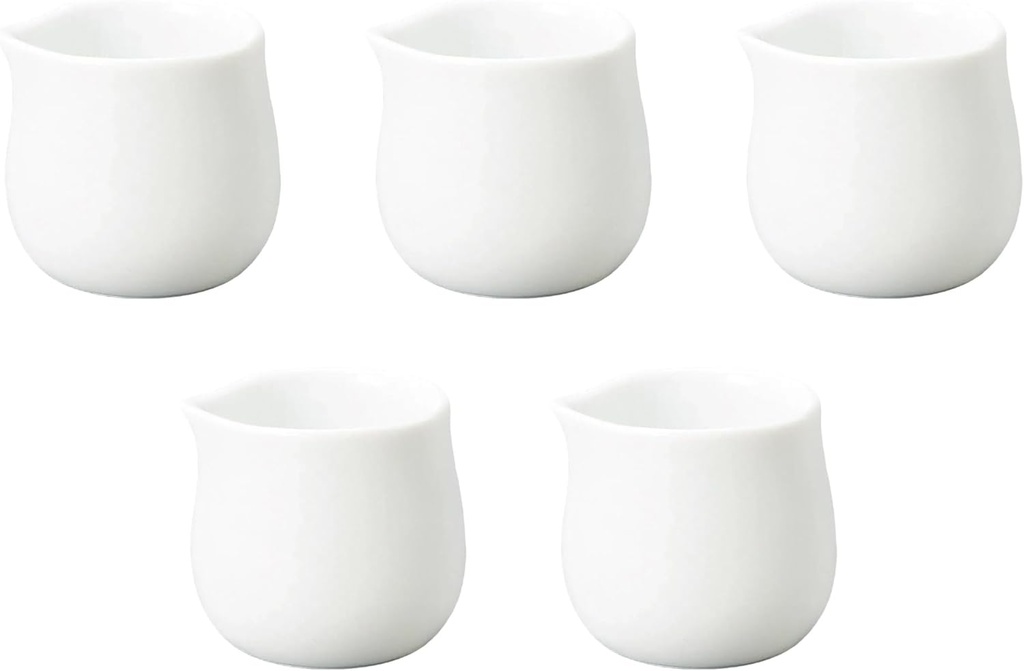 Set of 5 White Porcelain Syrup [4.9 x 4.3 x 4.5 cm (50cc)] | Western Tableware Accessories Made in Japan Setomonohonpo