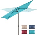 Verano Garden Patio Umbrella Outdoor Market Umbrellas Table Umbrellas Steel Ribs W/Crank Mechanism, Waterproof and Sun Shade for Deck, Balcony, Garden, Lawn & Pool
