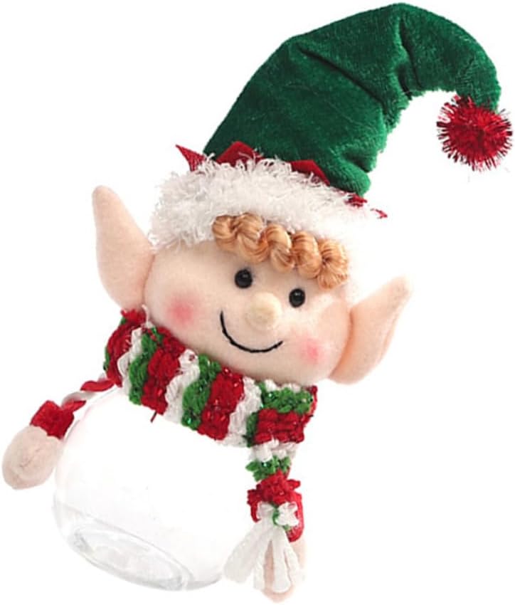 Tofficu 1pc Christmas Candy Storage Jar Santa Claus Design for for Candy Cookies for Home School Festive Events