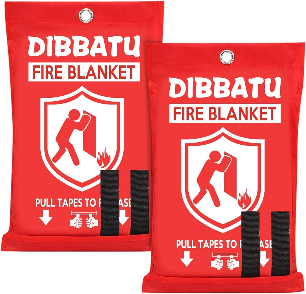 DIBBATU Fire Blanket for Home and Kitchen, Fire Blankets Emergency for Home, Emergency Fire Blankets Retardant for House, Fireproof Blanket, Survival FireBlanket for Kitchen,Fireplace, Grill, BBQ