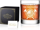 Perfectinsoy The Man The Myth The Firefighter Whiskey Glass with Gift Box, Firefighter Gifts, Fireman Retirement Gifts, Fireman Graduation, Fathers Day Gift for Fire Fighter …