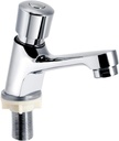 Water Saving Time Delay Faucet, Public Ktchen Bathroom Chrome Plated Self Closing Basin Sink Tap Water Saver Faucet for Home or Outdoor Single Cold