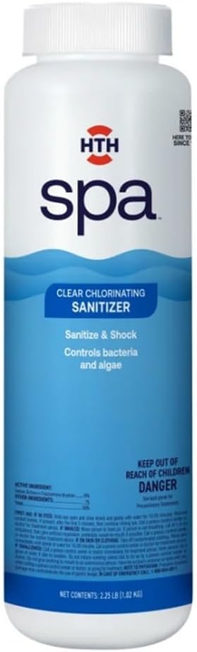HTH Spa 86134 Clear Chlorinating Sanitizer, Spa & Hot Tub Chemical Controls Bacteria and Algae, 2.25 lbs