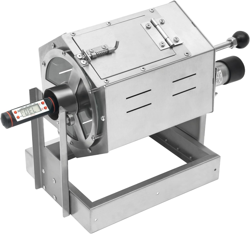 Coffee Bean Roaster Machine, 0.66-2.65 lb Electric Coffee Bean Baker Peanut Roaster Gas Burner Drum Type Stainless Steel for Commercial and Home Use, 300-1200g Capacity