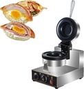 Commercial Burger Waffle Maker 1300w Non-Stick Panini Press Electric Hamburger Machine Double-Sided Heating Ice Cream Waffle Maker Baker Panini Machine