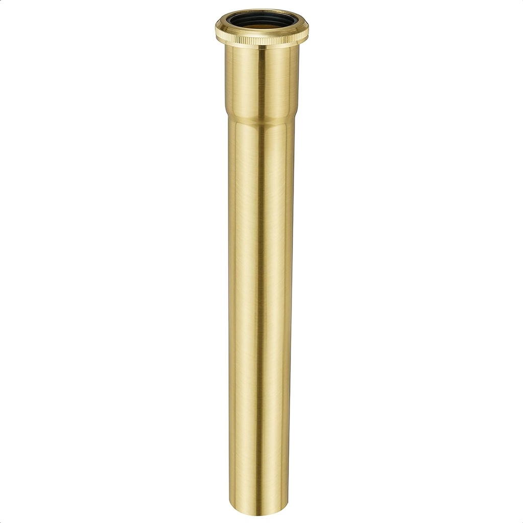 1-1/4 O.D x 12" Brass Slip Joint Extension Tube, Heavy Duty Extension Tube for Bathroom Sink Drain Tailpiece, Brushed Gold