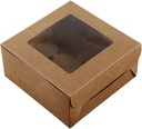 Cupcake Storage Containers Paper Box 4 Cavity Windowed Pastry Boxes Baked Goods Carriers Perfect for Parties Occasions