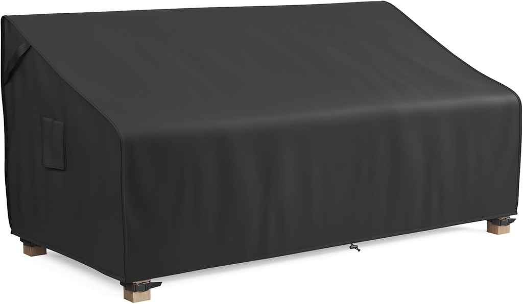 MR. COVER 3-Seater Outdoor Couch Cover Waterproof, 80 Inch Patio Furniture Cover for Sofa, Heavy Duty Polyester & Double-Stitched Seams, Classic Black