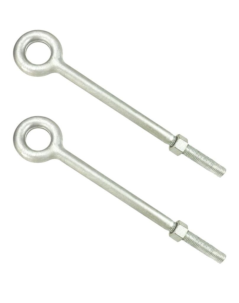 QWORK Eye Bolt with Nuts, 3/4'' x 12" Galvanized Eye Bolt, 2 Pack