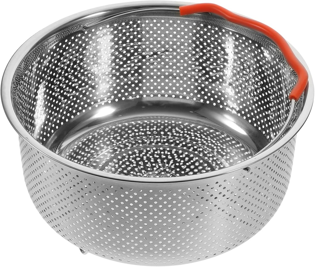 304 Stainless Steel Steamer Basket for Rice Cooker Multi-Function Steamer Rack with Handle Suitable for Vegetables Noodles Reusable Food Steaming Insert for Home Cooking